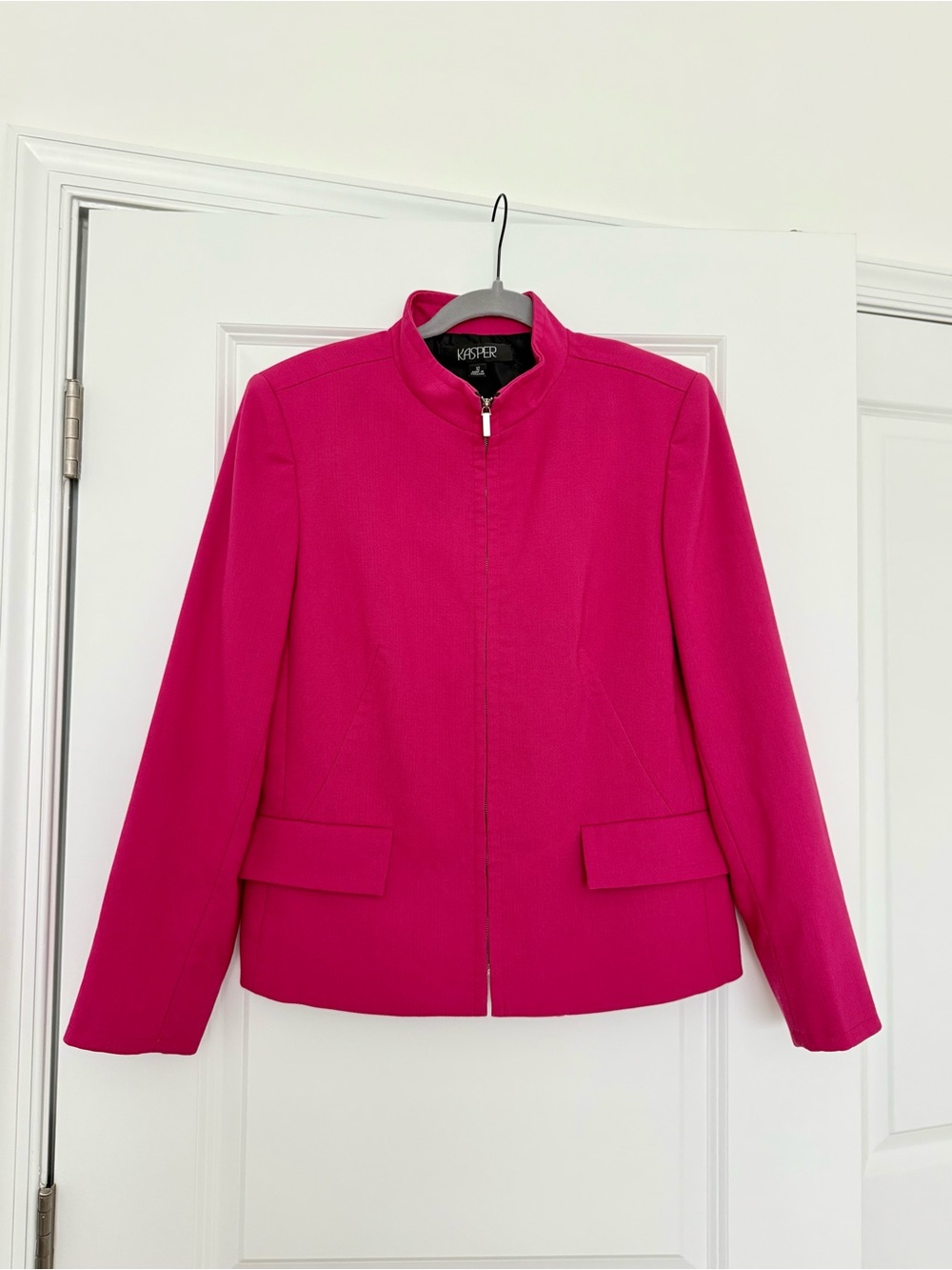 Kasper Fuchsia Zip-Front Blazer SZ: 12